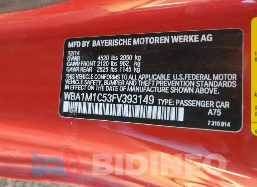 WBA1M1C53FV393149 Photo# 13