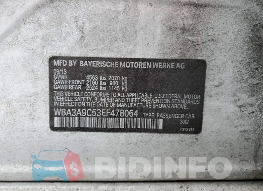 WBA3A9C53EF478064 Photo# 13
