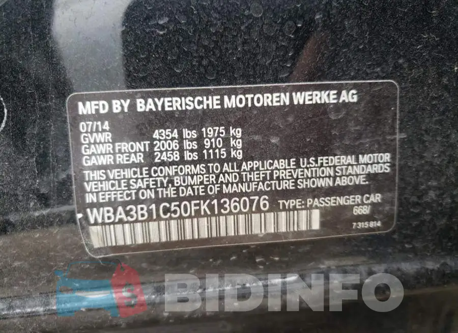 WBA3B1C50FK136076 Photo# 12