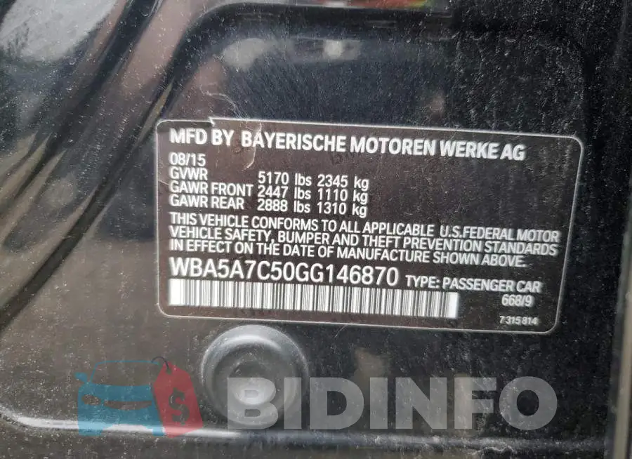 WBA5A7C50GG146870 Photo# 13