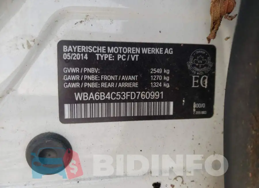 WBA6B4C53FD760991 Photo# 12
