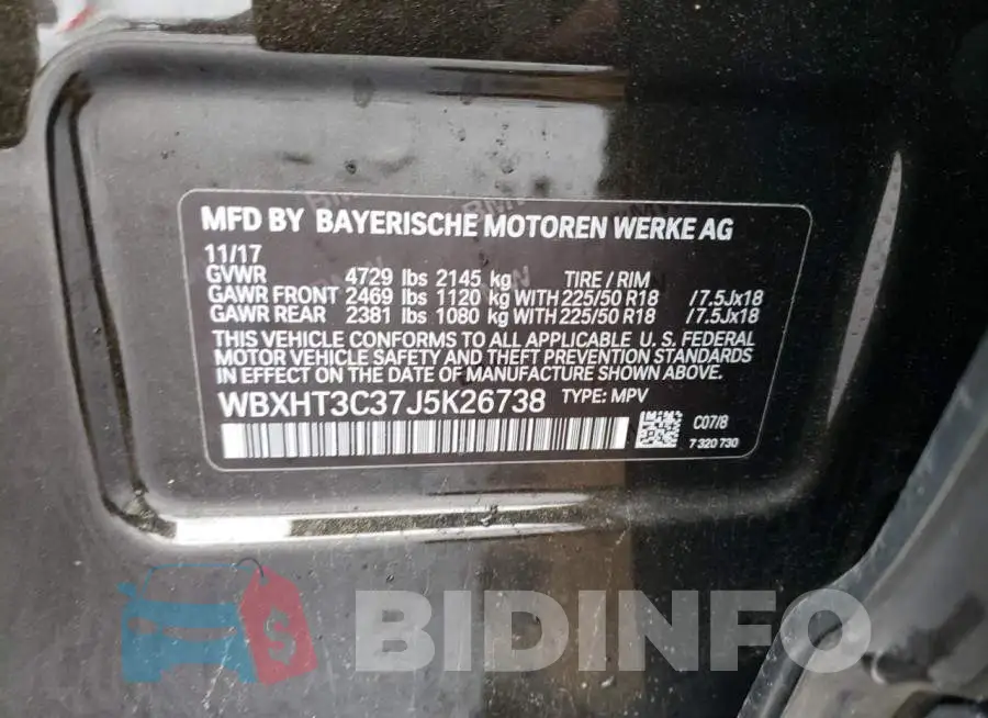 WBXHT3C37J5K26738 Photo# 13