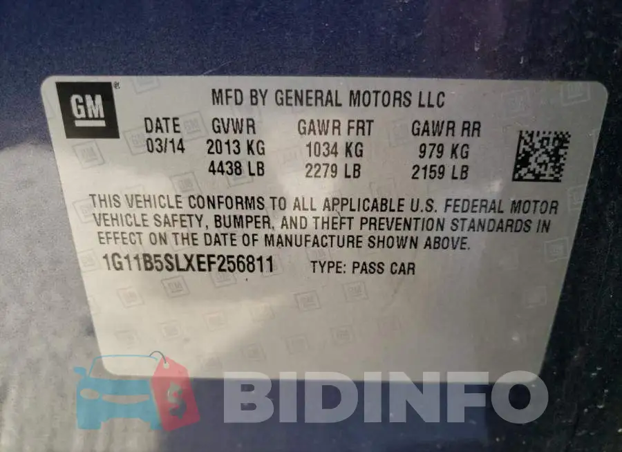 1G11B5SLXEF256811 Photo# 12