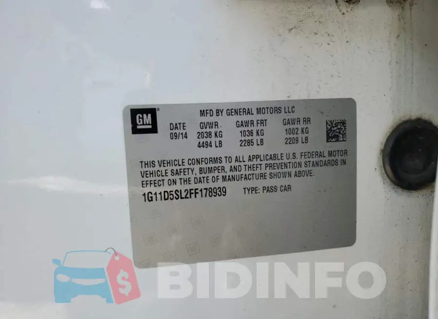 1G11D5SL2FF178939 Photo# 12