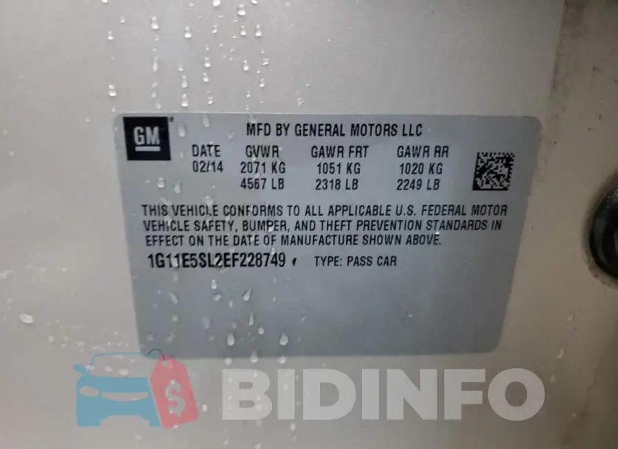 1G11E5SL2EF228749 Photo# 12