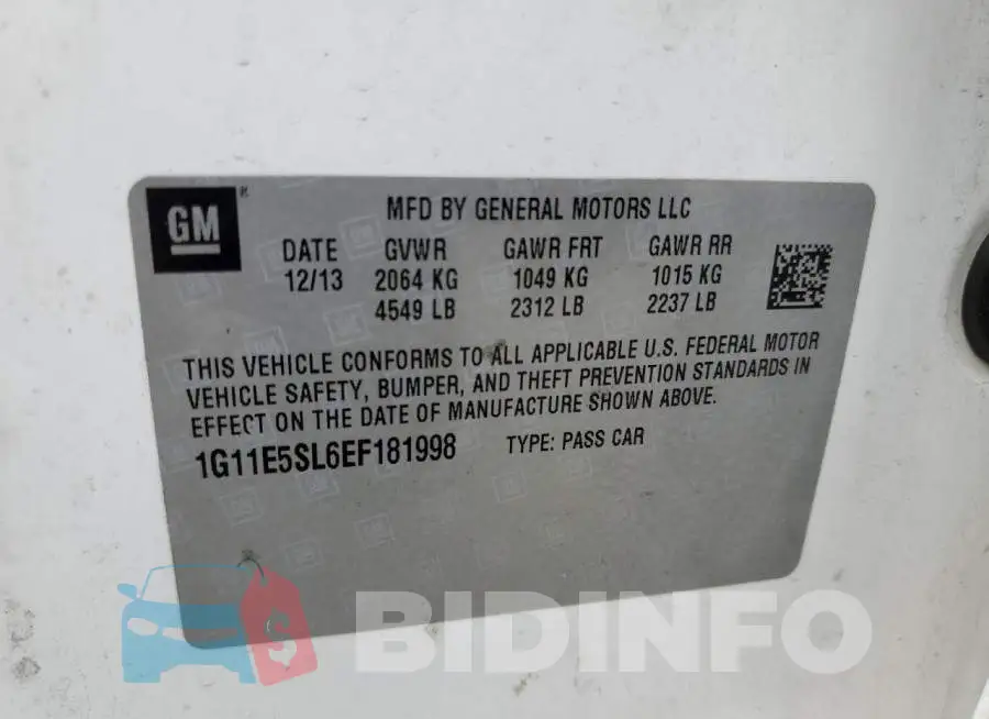 1G11E5SL6EF181998 Photo# 13