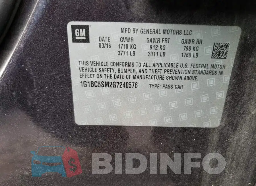 1G1BC5SM2G7240576 Photo# 10