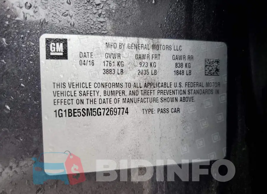 1G1BE5SM5G7269774 Photo# 12