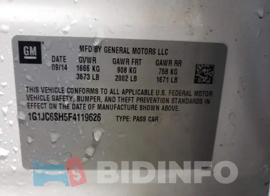1G1JC6SH5F4119626 Photo# 12