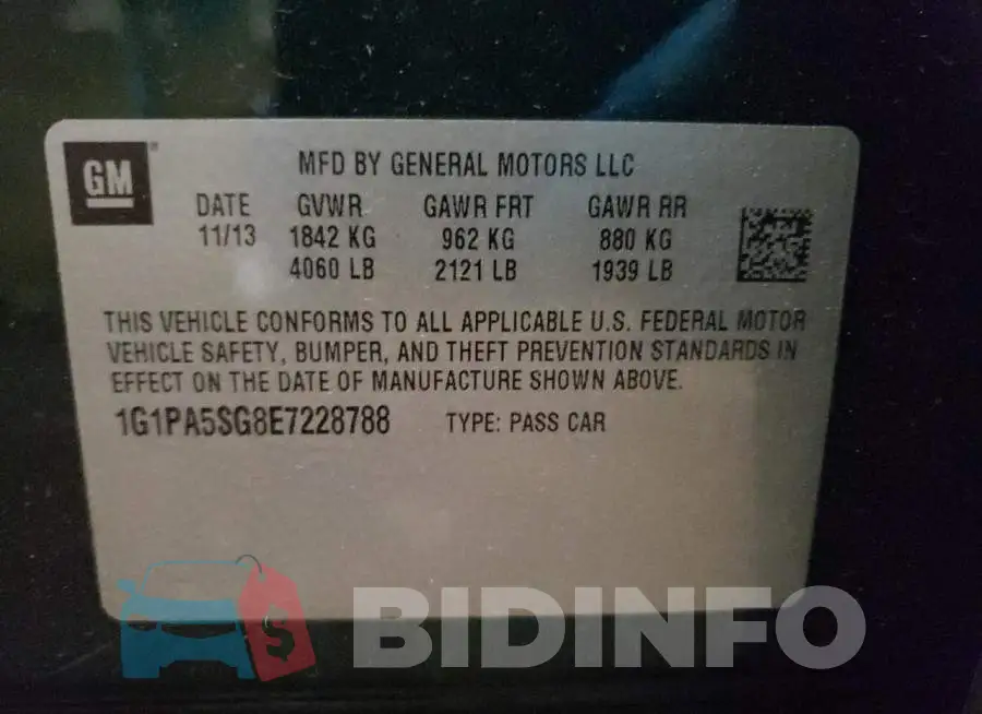 1G1PA5SG8E7228788 Photo# 12