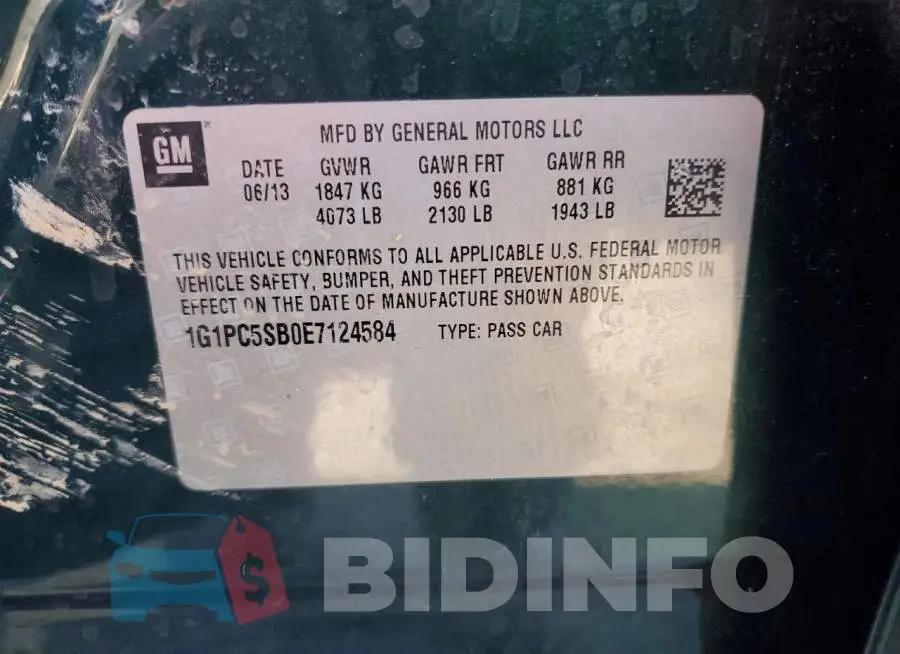 1G1PC5SB0E7124584 Photo# 12