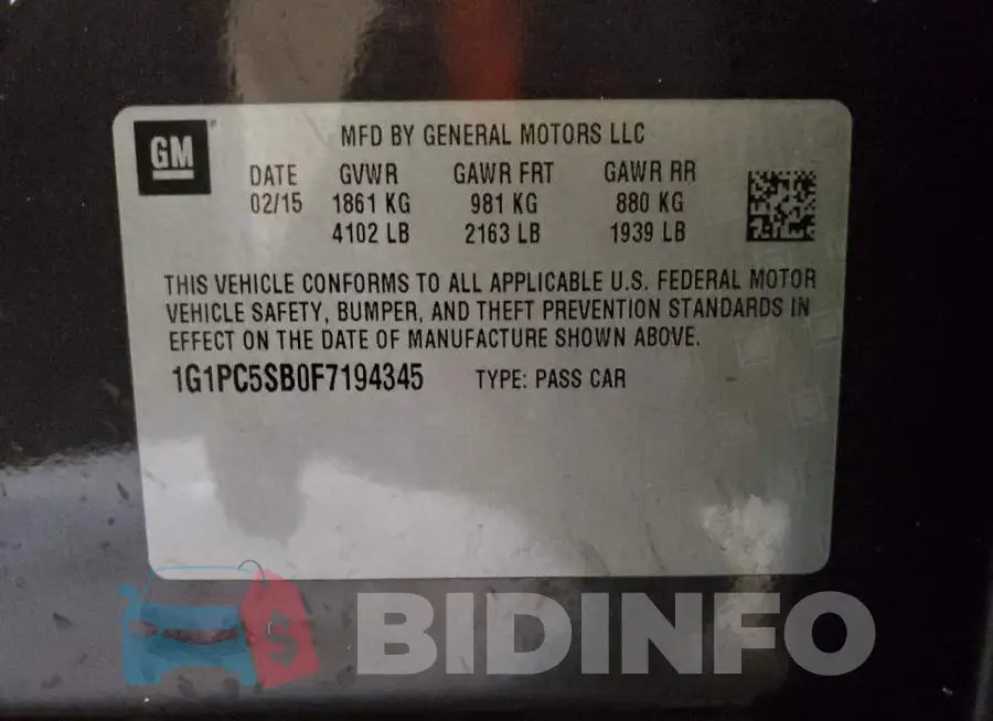 1G1PC5SB0F7194345 Photo# 12