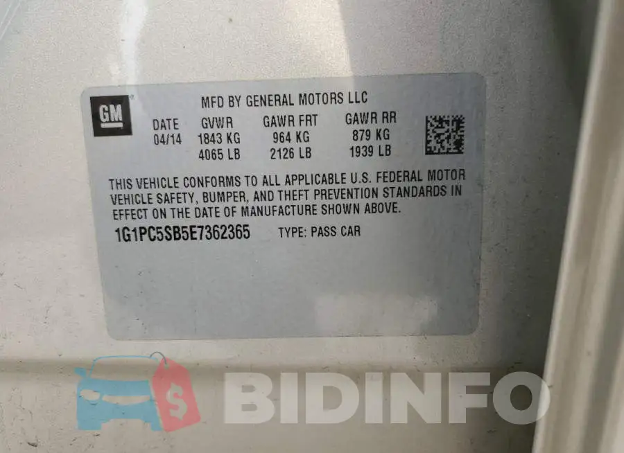 1G1PC5SB5E7362365 Photo# 13