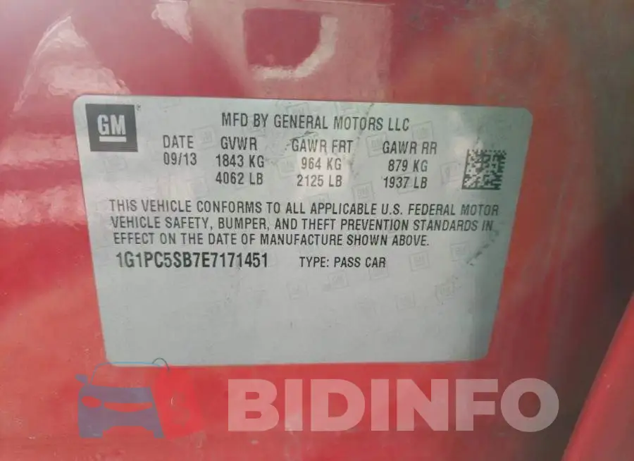 1G1PC5SB7E7171451 Photo# 12