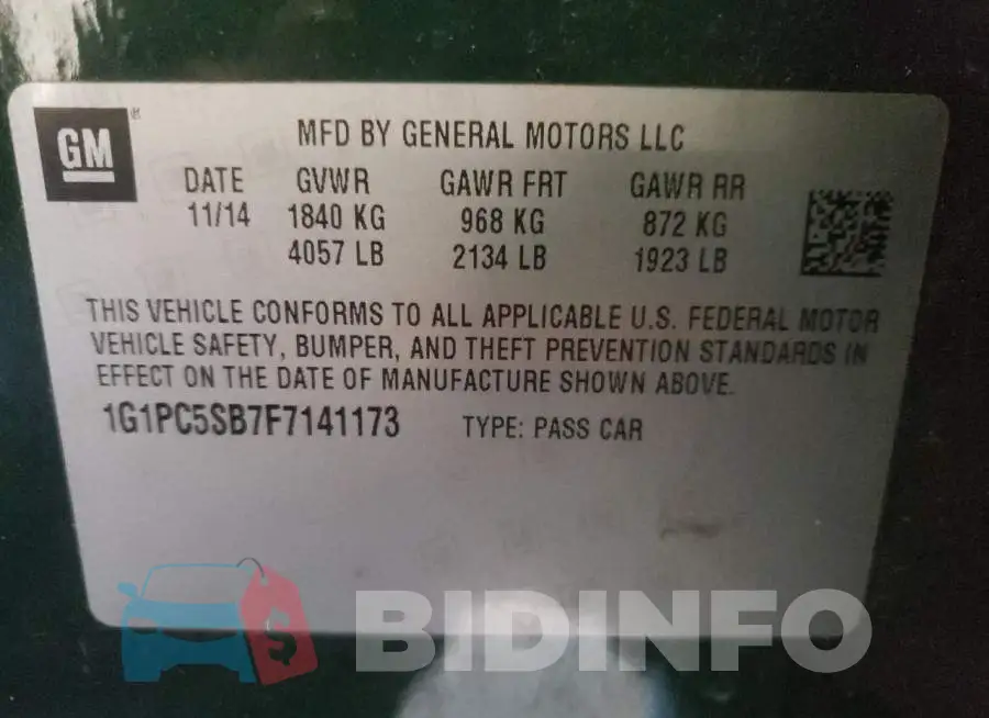 1G1PC5SB7F7141173 Photo# 12