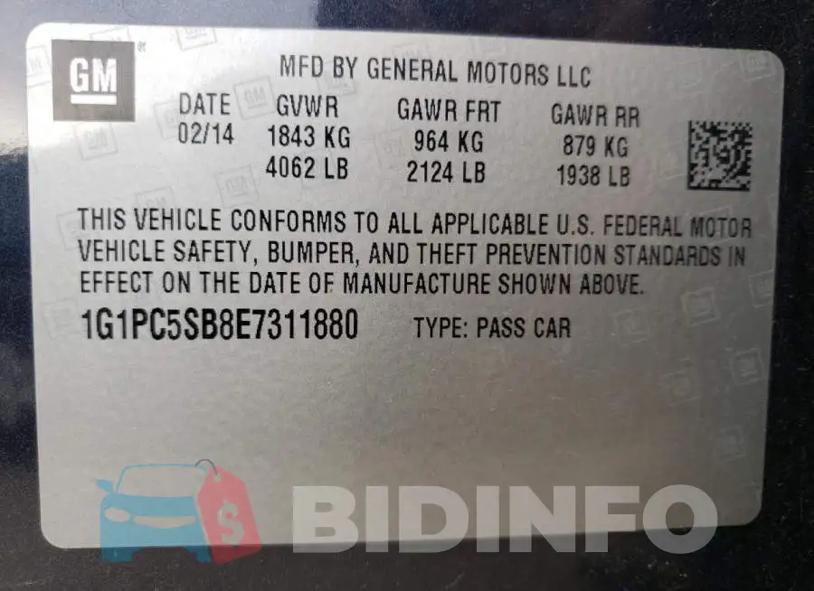1G1PC5SB8E7311880 Photo# 10
