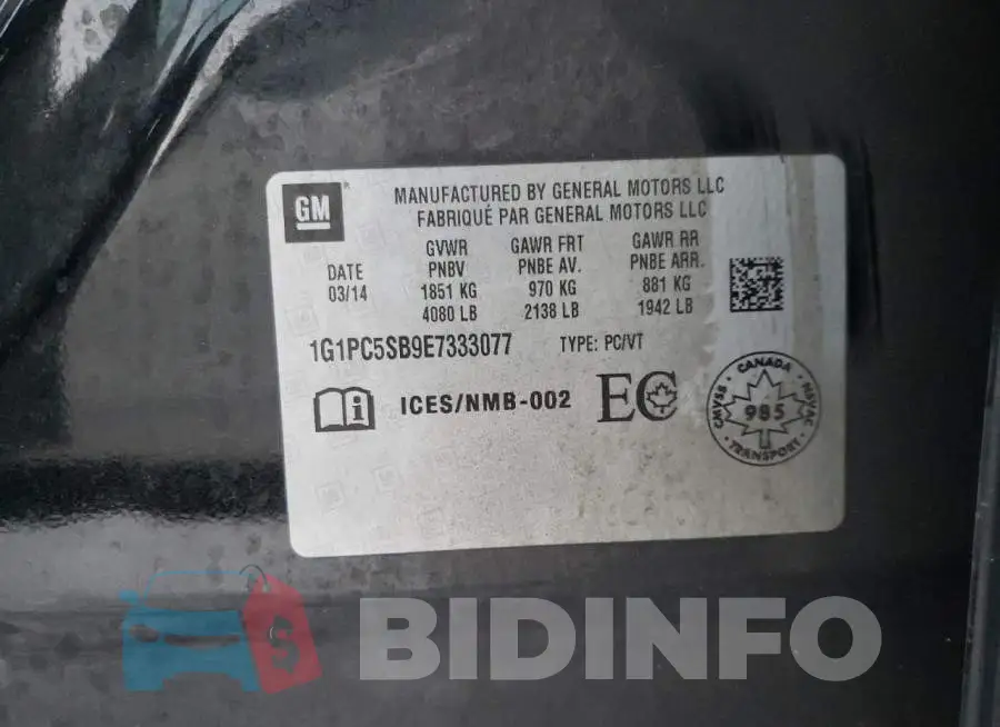 1G1PC5SB9E7333077 Photo# 12