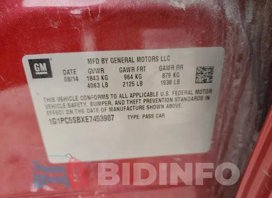 1G1PC5SBXE7453907 Photo# 12