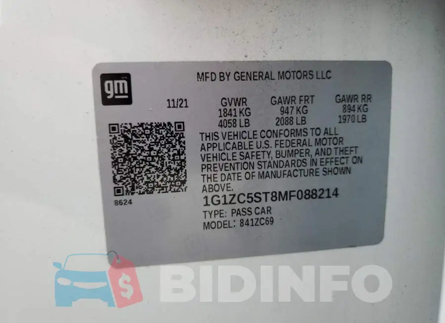 1G1ZC5ST8MF088214 Photo# 10