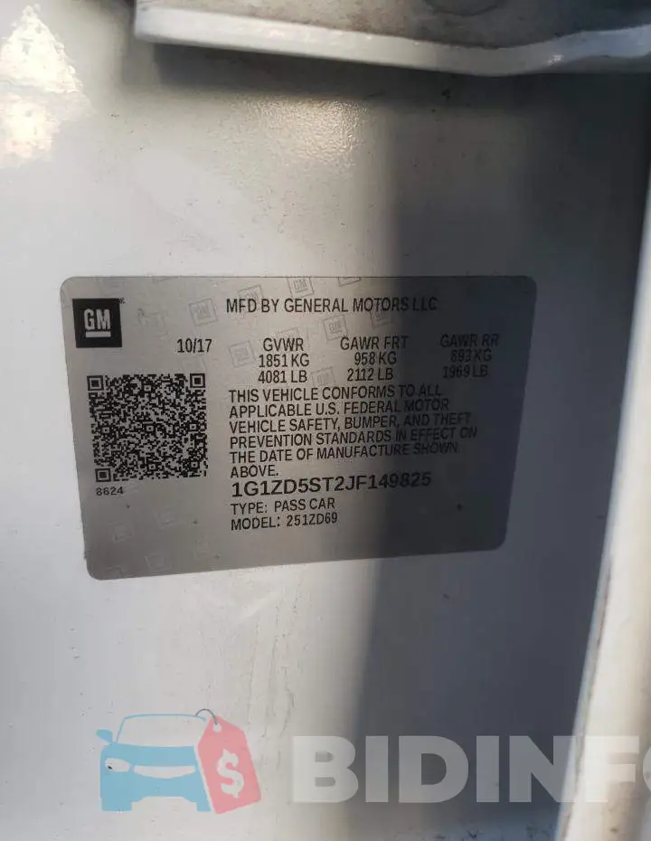 1G1ZD5ST2JF149825 Photo# 12
