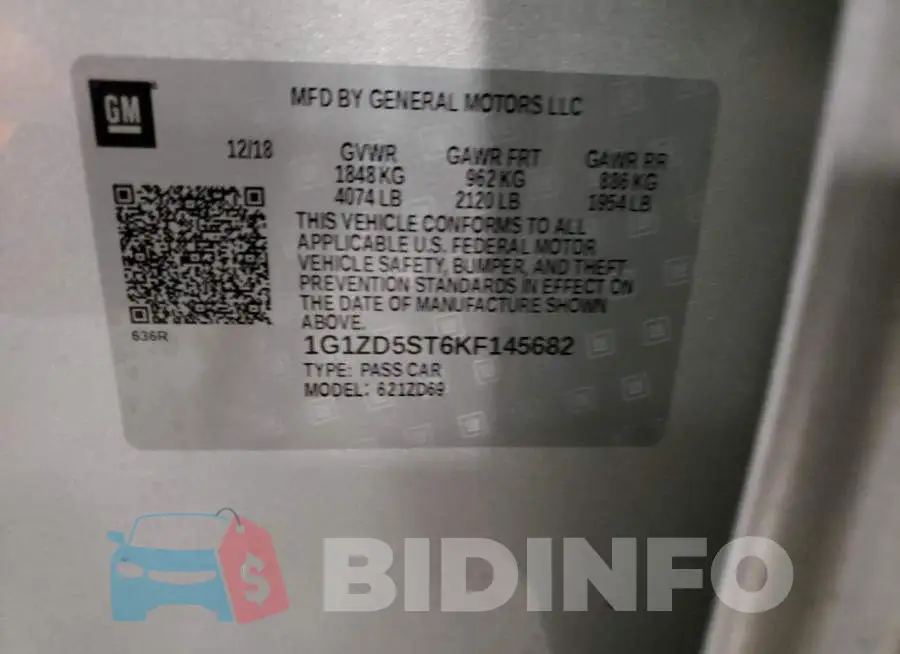 1G1ZD5ST6KF145682 Photo# 13