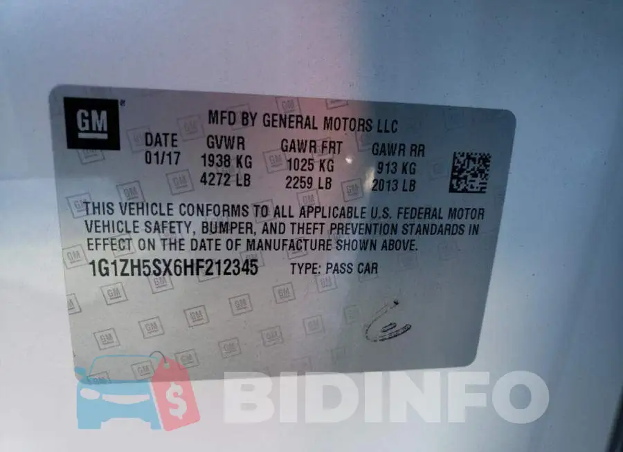 1G1ZH5SX6HF212345 Photo# 12