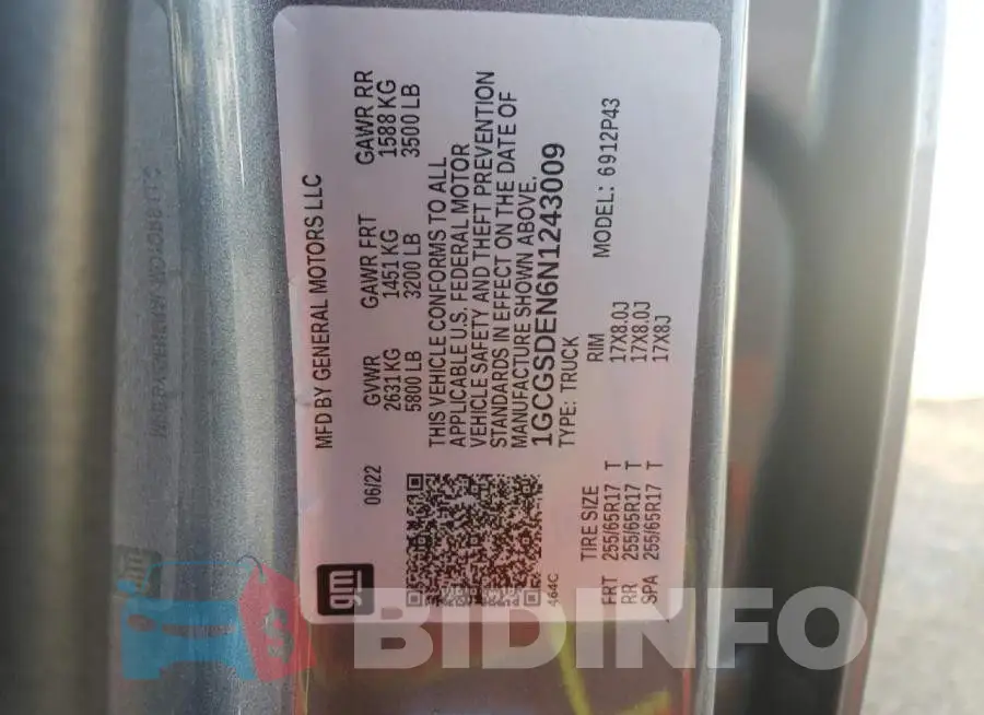 1GCGSDEN6N1243009 Photo# 12