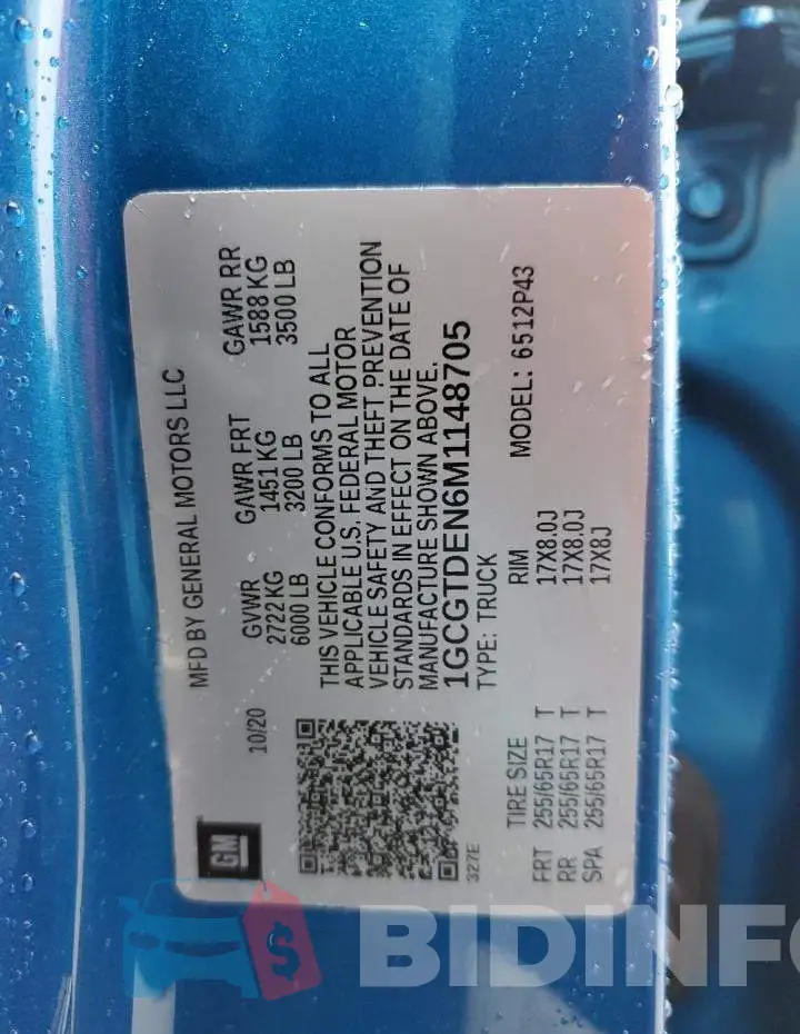 1GCGTDEN6M1148705 Photo# 13
