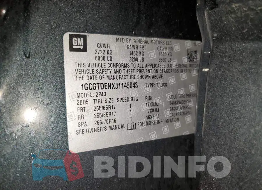 1GCGTDENXJ1145043 Photo# 12