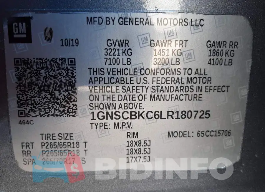 1GNSCBKC6LR180725 Photo# 13