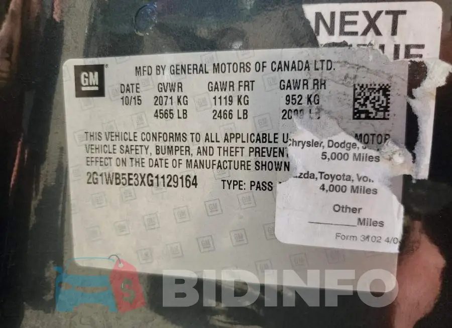 2G1WB5E3XG1129164 Photo# 10