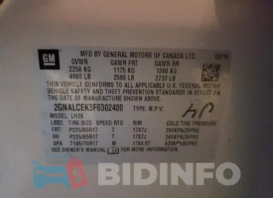 2GNALCEK3F6302400 Photo# 12