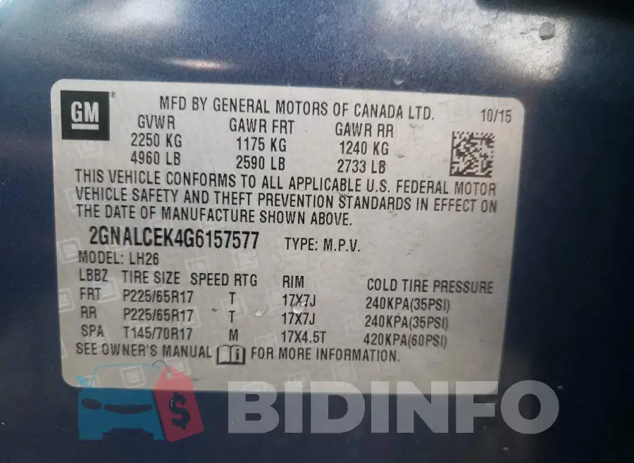 2GNALCEK4G6157577 Photo# 10
