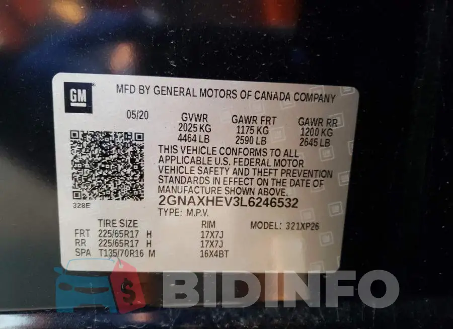 2GNAXHEV3L6246532 Photo# 13