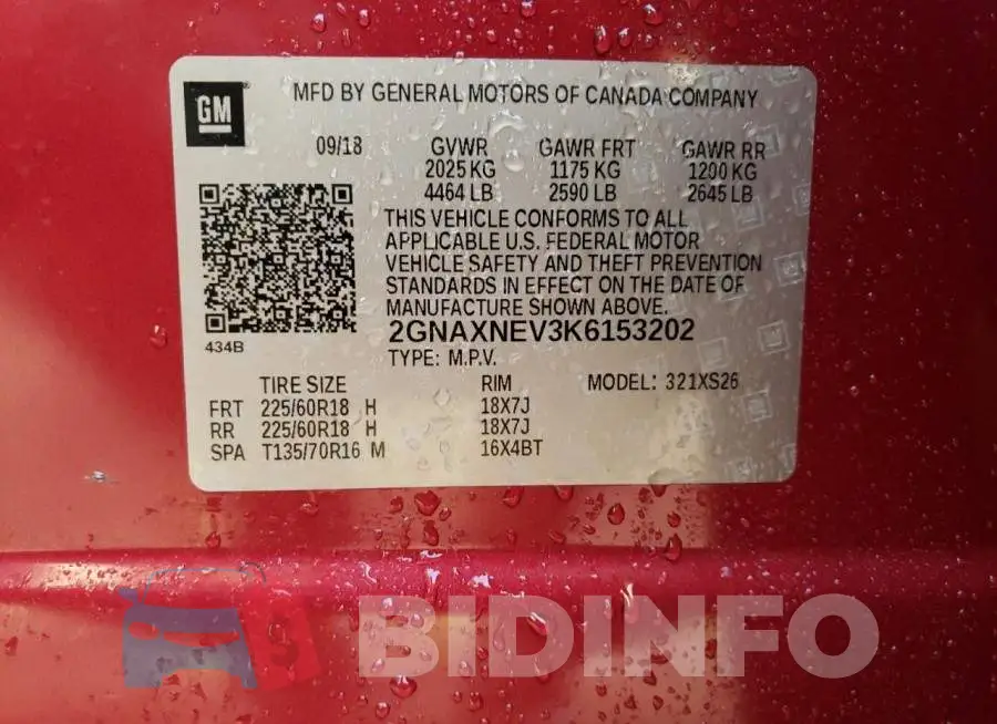 2GNAXNEV3K6153202 Photo# 12