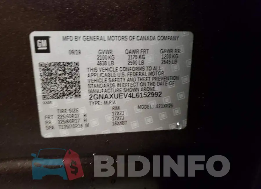 2GNAXUEV4L6152992 Photo# 12