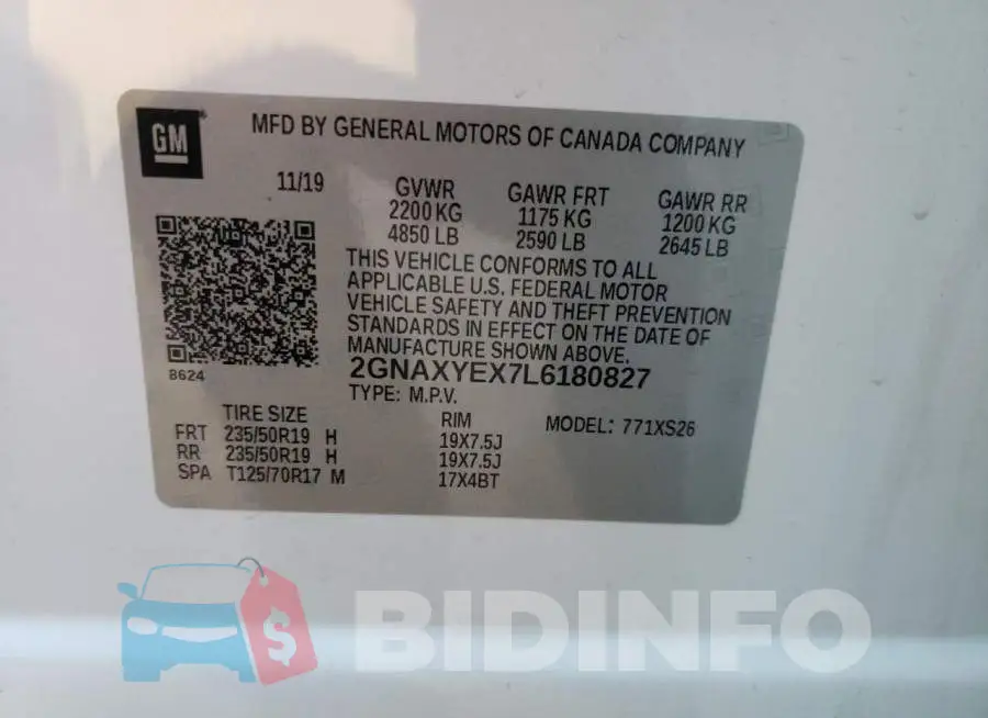 2GNAXYEX7L6180827 Photo# 14