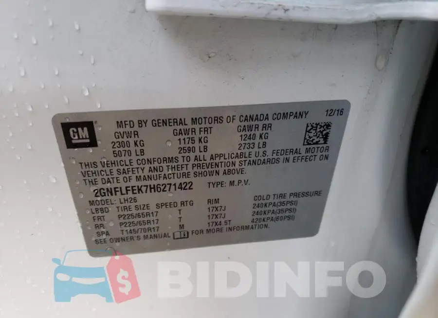 2GNFLFEK7H6271422 Photo# 14
