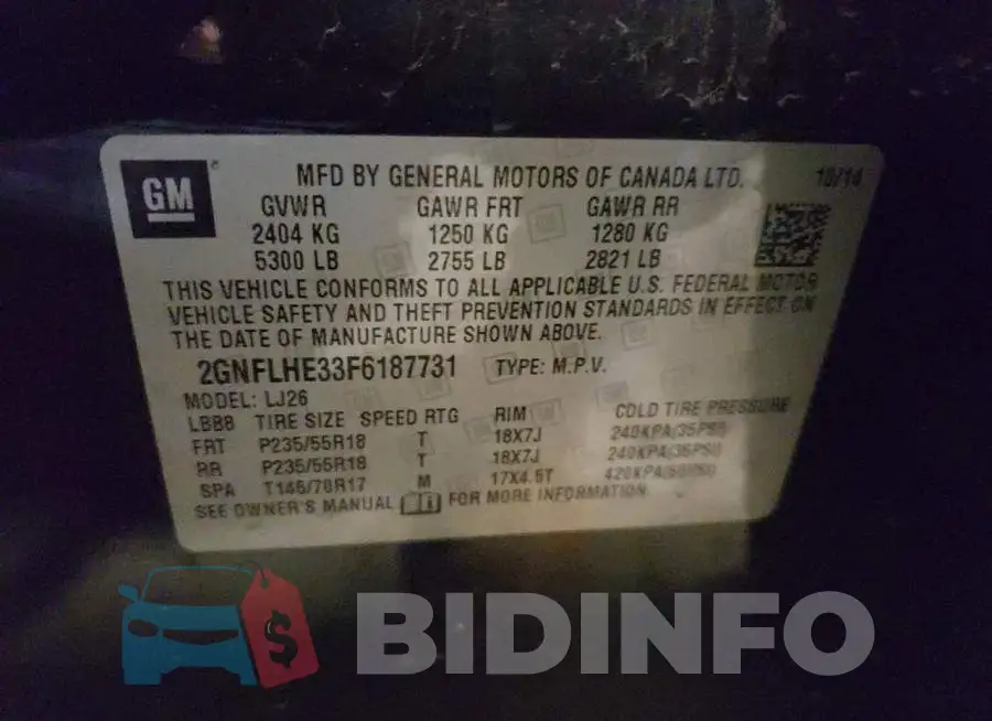 2GNFLHE33F6187731 Photo# 10