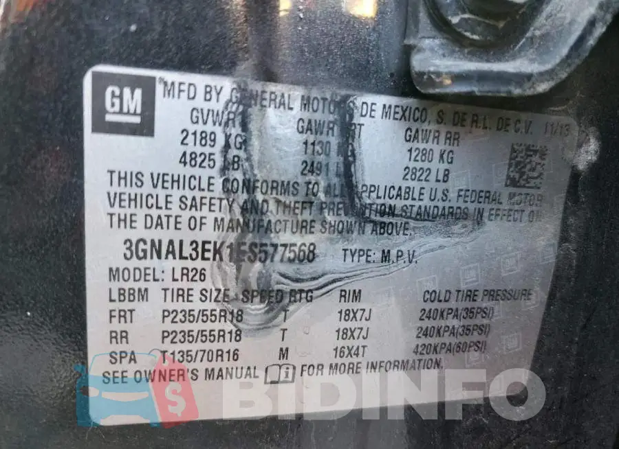 3GNAL3EK1ES577568 Photo# 13