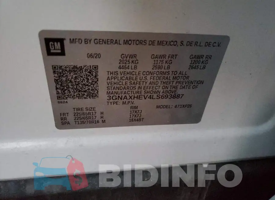 3GNAXHEV4LS693887 Photo# 13