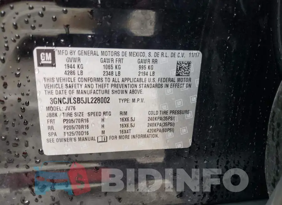 3GNCJLSB5JL228002 Photo# 10