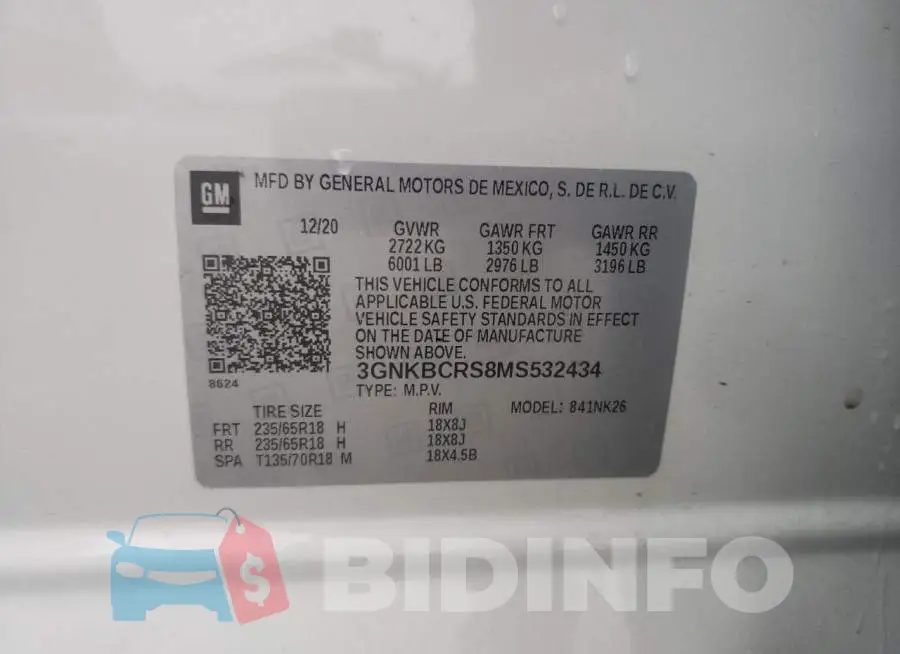 3GNKBCRS8MS532434 Photo# 13