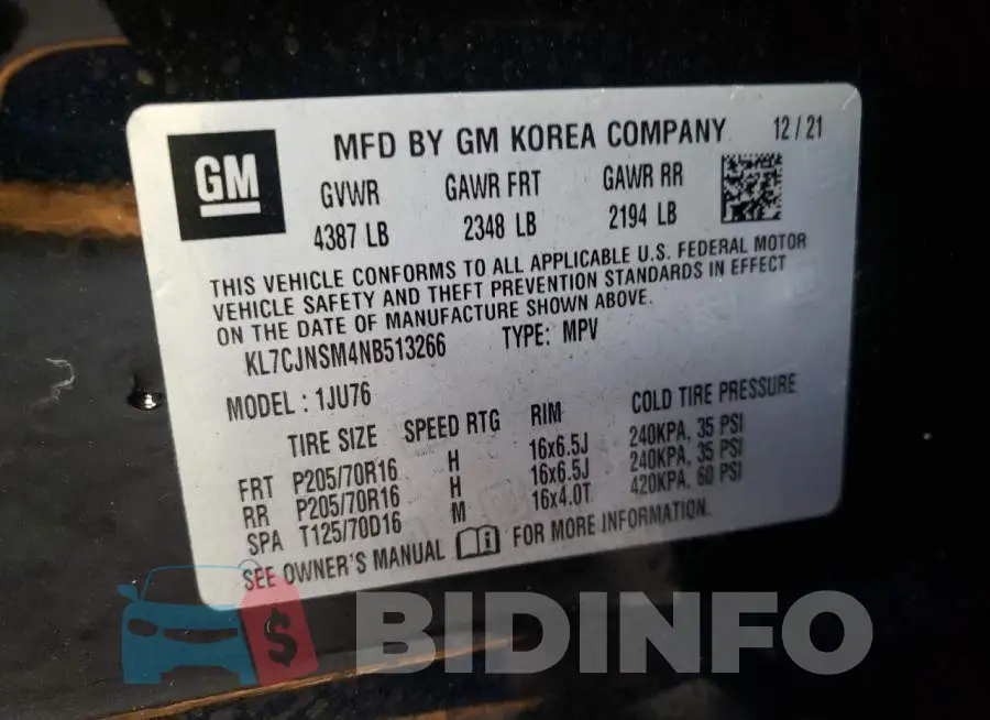 KL7CJNSM4NB513266 Photo# 13