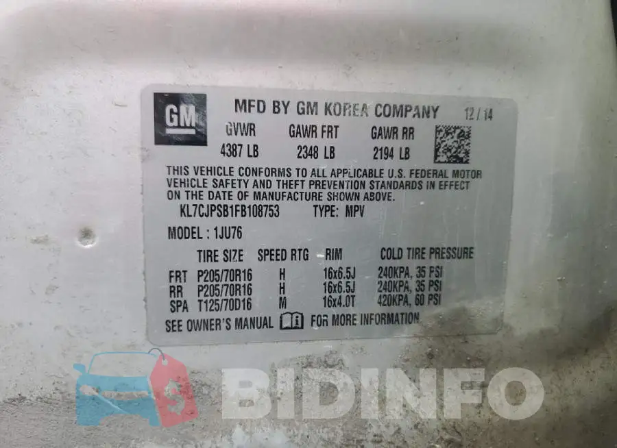 KL7CJPSB1FB108753 Photo# 10