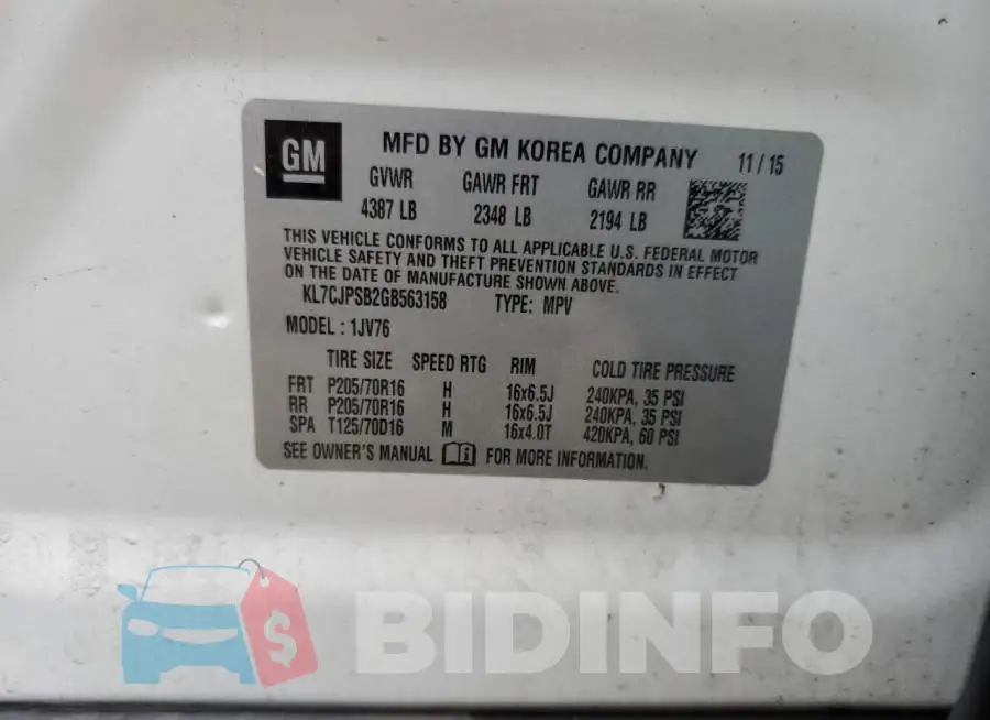 KL7CJPSB2GB563158 Photo# 12