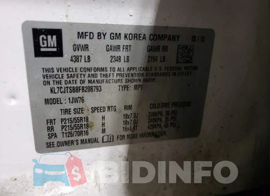 KL7CJTSB8FB208793 Photo# 13