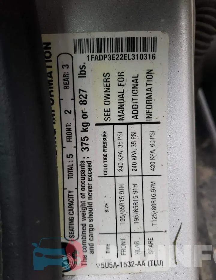 1FADP3E22EL310316 Photo# 12