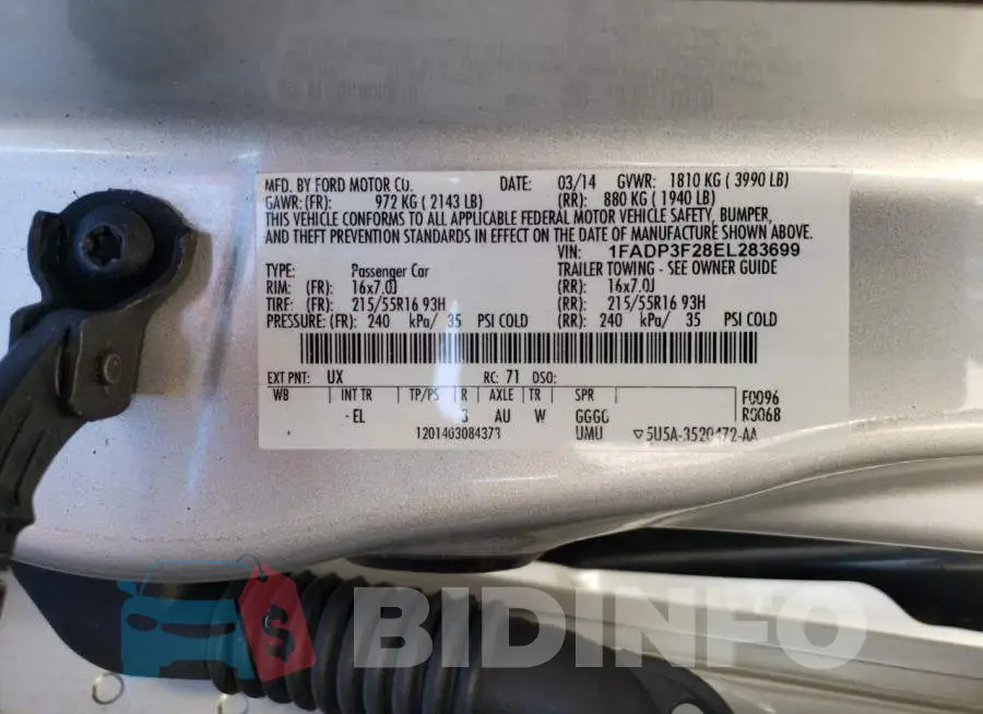 1FADP3F28EL283699 Photo# 12
