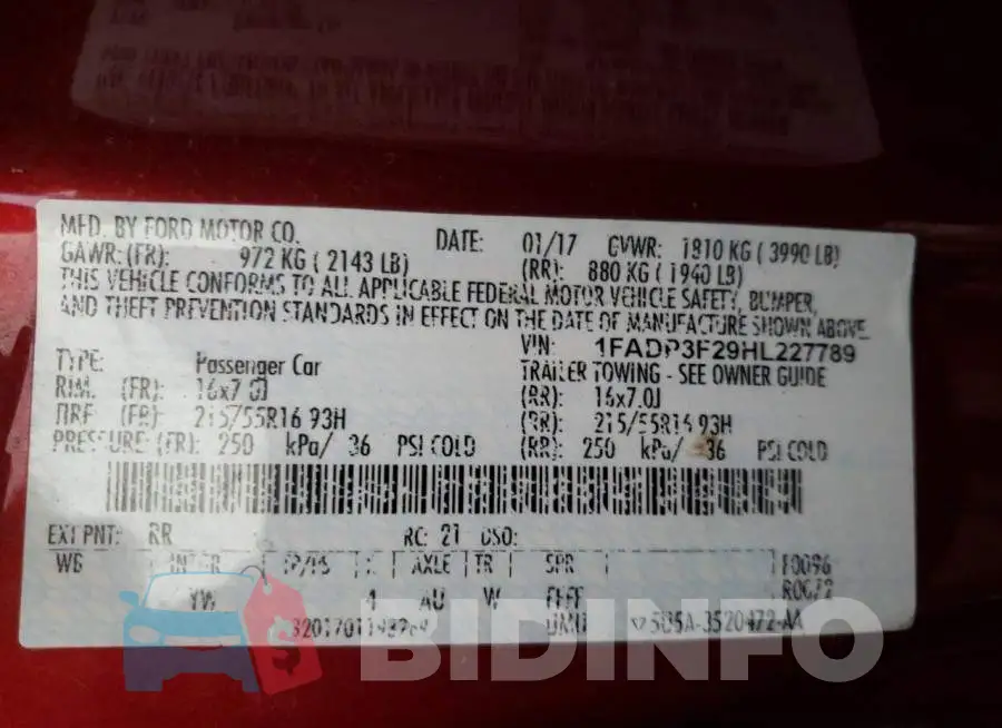 1FADP3F29HL227789 Photo# 12